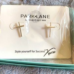 NWT-Eternity Silver Cross Earrings